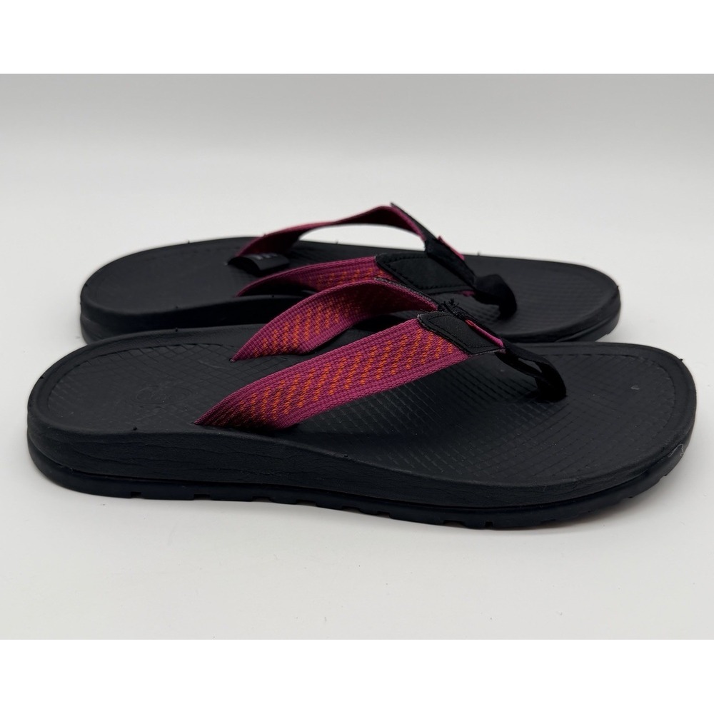 Chaco Sandals Women's Sz 7 Black Pink Straps Footbed Flip Flops - Picture 4 of 7
